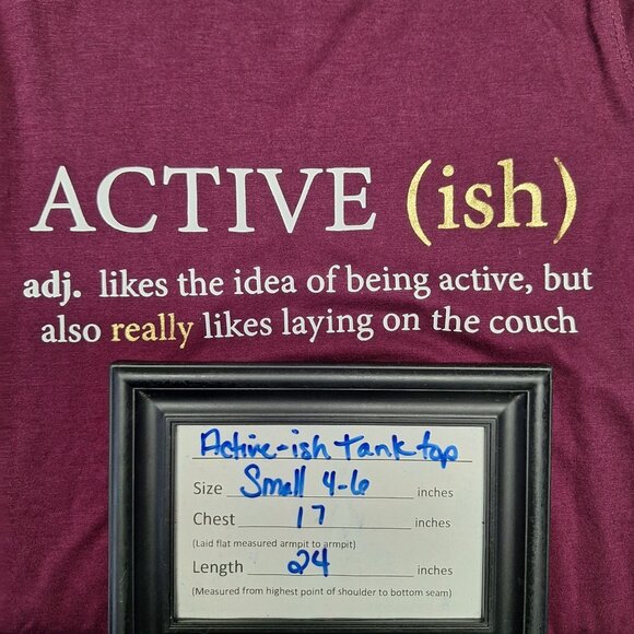 Athletic Works Active ish Womens Tank Top Small 4 6 Red Bergundy Exercise Couch - Picture 3 of 4